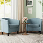 Ensemble de 2 fauteuils d'appoint modernes rembourrés en forme de tonneau