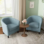 Ensemble de 2 fauteuils d'appoint modernes rembourrés en forme de tonneau