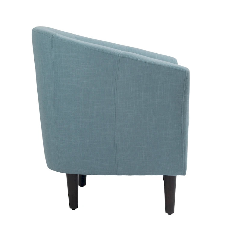 Ensemble de 2 fauteuils d'appoint modernes rembourrés en forme de tonneau