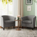 Ensemble de 2 fauteuils d'appoint modernes rembourrés en forme de tonneau