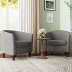 Ensemble de 2 fauteuils d'appoint modernes rembourrés en forme de tonneau