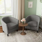 Ensemble de 2 fauteuils d'appoint modernes rembourrés en forme de tonneau