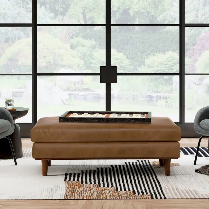 WYNDENHALL Brixley, pouf de table de style moderne du milieu du siècle, 124 cm de large