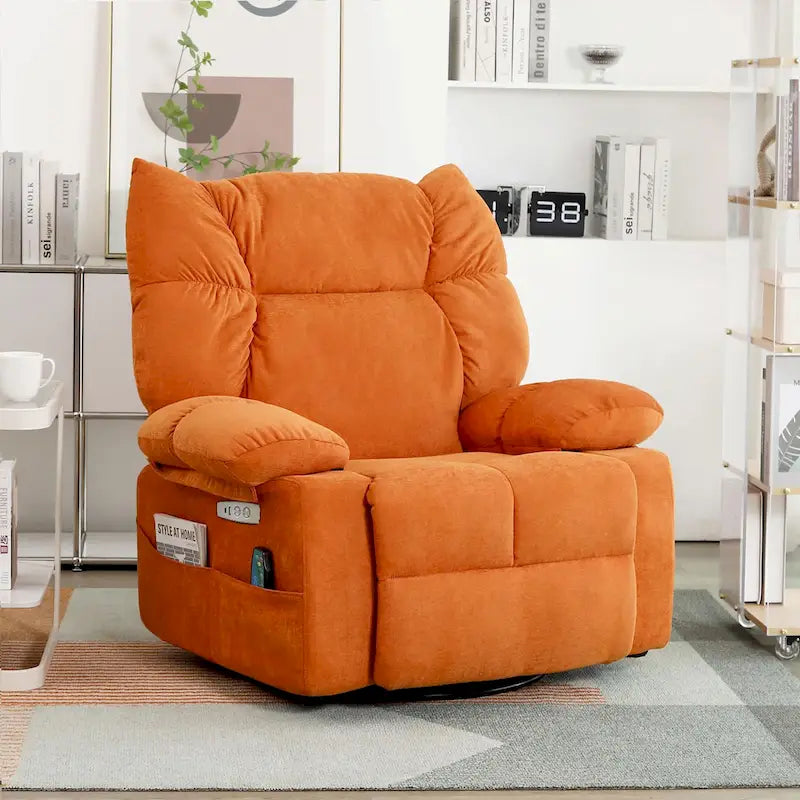 Fauteuil inclinable pivotant XINMICS, fauteuil berçant électrique avec massage et chauffage