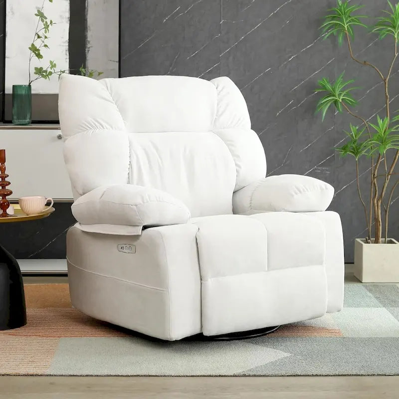 Fauteuil inclinable pivotant XINMICS, fauteuil berçant électrique avec massage et chauffage