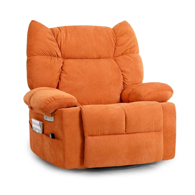 Fauteuil inclinable pivotant XINMICS, fauteuil berçant électrique avec massage et chauffage
