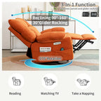 Fauteuil inclinable pivotant XINMICS, fauteuil berçant électrique avec massage et chauffage