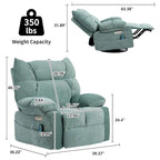 Fauteuil inclinable pivotant XINMICS, fauteuil berçant électrique avec massage et chauffage