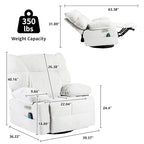 Fauteuil inclinable pivotant XINMICS, fauteuil berçant électrique avec massage et chauffage
