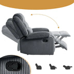 Fauteuil inclinable manuel en velours côtelé de coton rembourré avec accoudoirs larges