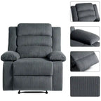 Fauteuil inclinable manuel en velours côtelé de coton rembourré avec accoudoirs larges