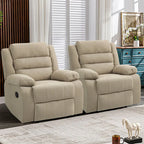 Fauteuil inclinable manuel en velours côtelé de coton rembourré avec accoudoirs larges