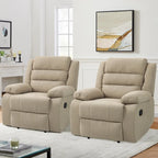 Fauteuil inclinable manuel en velours côtelé de coton rembourré avec accoudoirs larges