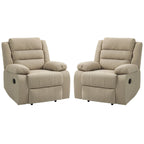 Fauteuil inclinable manuel en velours côtelé de coton rembourré avec accoudoirs larges