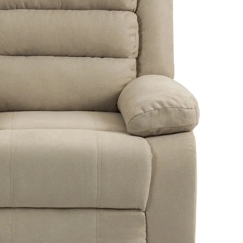 Fauteuil inclinable manuel en velours côtelé de coton rembourré avec accoudoirs larges