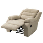 Fauteuil inclinable manuel en velours côtelé de coton rembourré avec accoudoirs larges