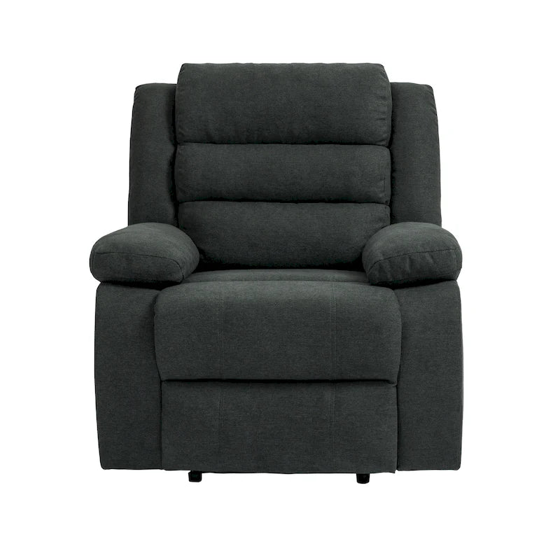 Fauteuil inclinable manuel en velours côtelé de coton rembourré avec accoudoirs larges
