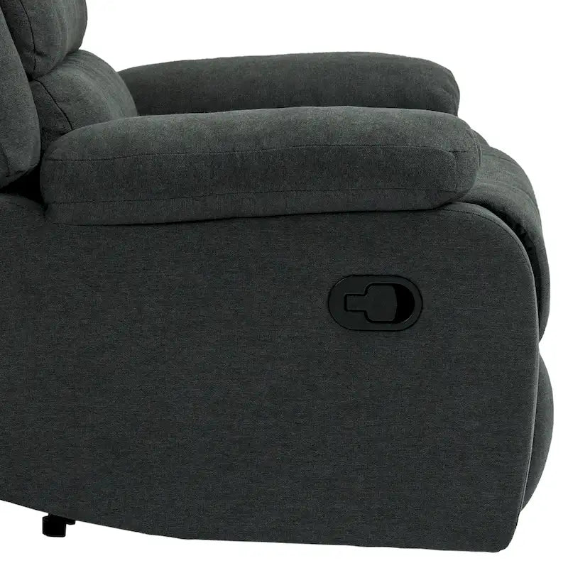 Fauteuil inclinable manuel en velours côtelé de coton rembourré avec accoudoirs larges