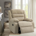 Fauteuil inclinable manuel en velours côtelé de coton rembourré avec accoudoirs larges