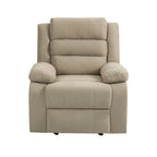 Fauteuil inclinable manuel en velours côtelé de coton rembourré avec accoudoirs larges