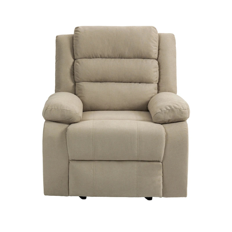 Fauteuil inclinable manuel en velours côtelé de coton rembourré avec accoudoirs larges