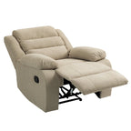 Fauteuil inclinable manuel en velours côtelé de coton rembourré avec accoudoirs larges