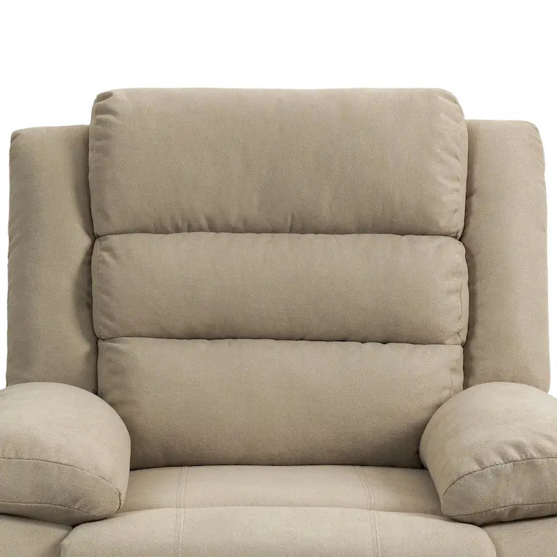 Fauteuil inclinable manuel en velours côtelé de coton rembourré avec accoudoirs larges
