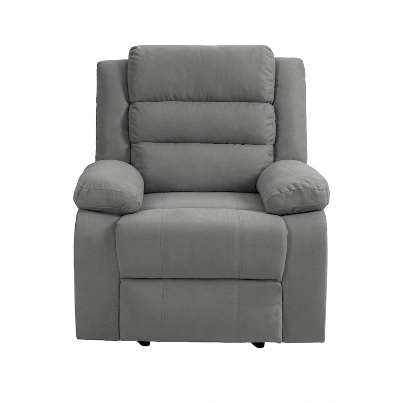 Fauteuil inclinable manuel en velours côtelé de coton rembourré avec accoudoirs larges
