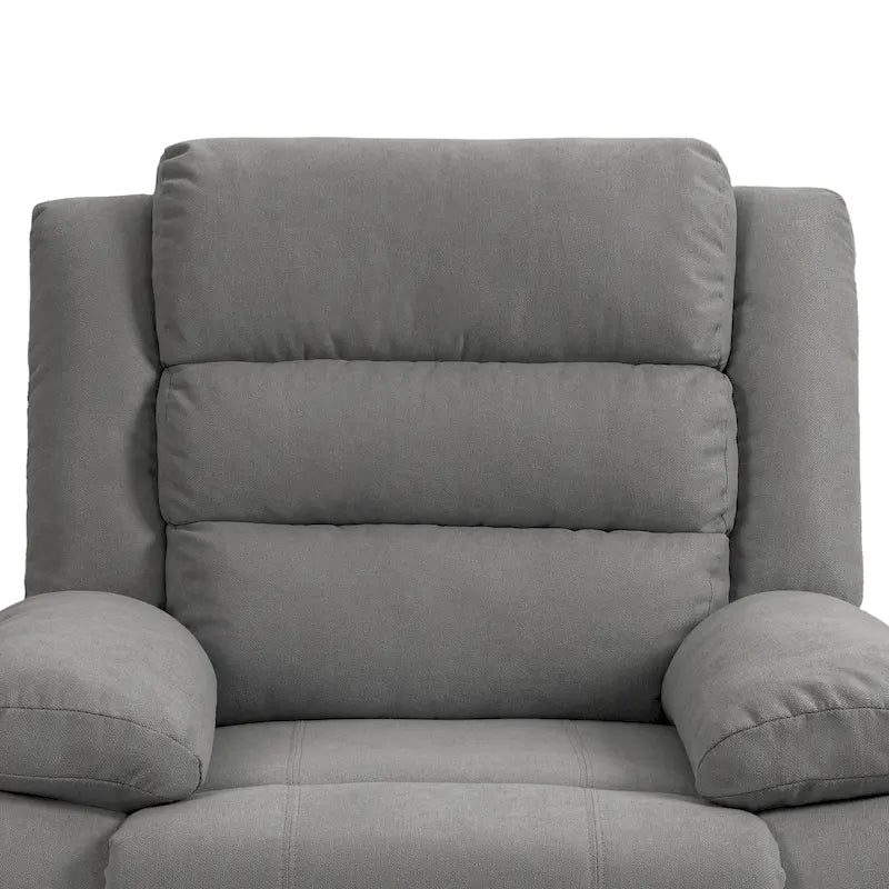 Fauteuil inclinable manuel en velours côtelé de coton rembourré avec accoudoirs larges