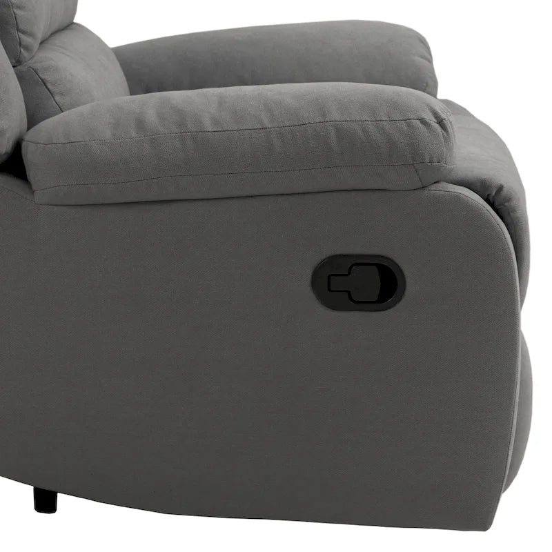 Fauteuil inclinable manuel en velours côtelé de coton rembourré avec accoudoirs larges