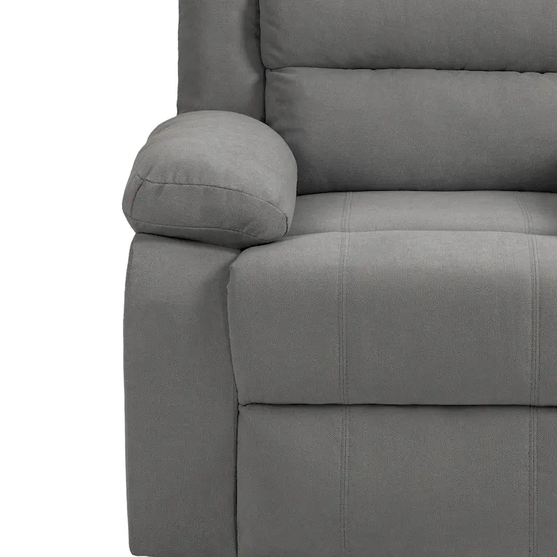 Fauteuil inclinable manuel en velours côtelé de coton rembourré avec accoudoirs larges