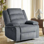 Fauteuil inclinable manuel en velours côtelé de coton rembourré avec accoudoirs larges
