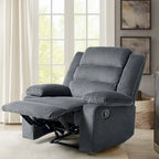 Fauteuil inclinable manuel en velours côtelé de coton rembourré avec accoudoirs larges