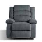 Fauteuil inclinable manuel en velours côtelé de coton rembourré avec accoudoirs larges