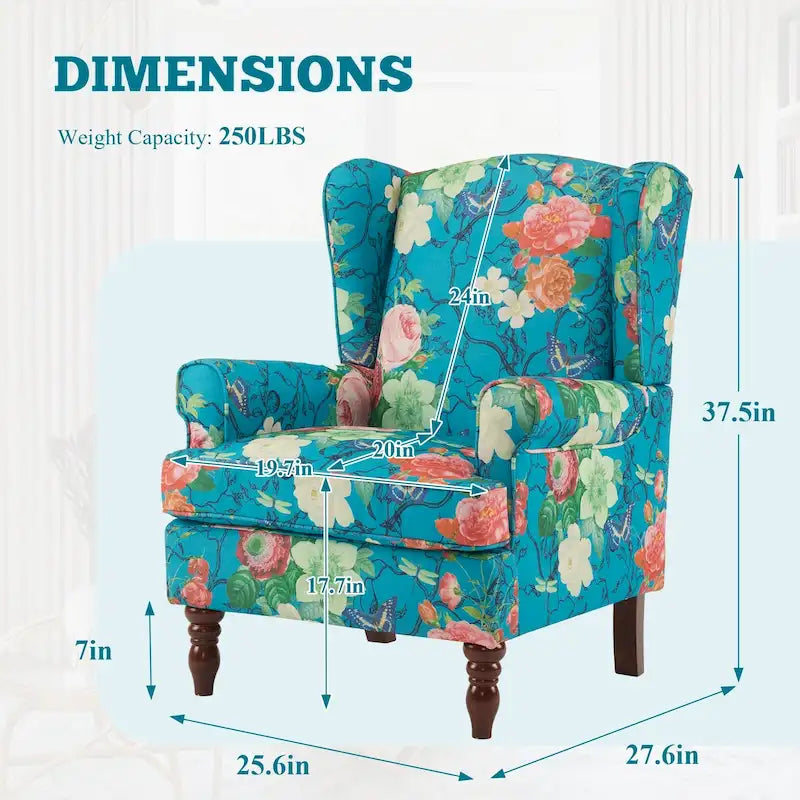Fauteuil d'appoint moderne Erommy avec dossier haut, canapé une place en tissu rembourré avec détails de boutons et pieds en bois