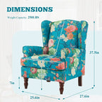 Fauteuil d'appoint moderne Erommy avec dossier haut, canapé une place en tissu rembourré avec détails de boutons et pieds en bois