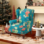 Fauteuil d'appoint moderne Erommy avec dossier haut, canapé une place en tissu rembourré avec détails de boutons et pieds en bois