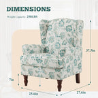 Fauteuil d'appoint moderne Erommy avec dossier haut, canapé une place en tissu rembourré avec détails de boutons et pieds en bois