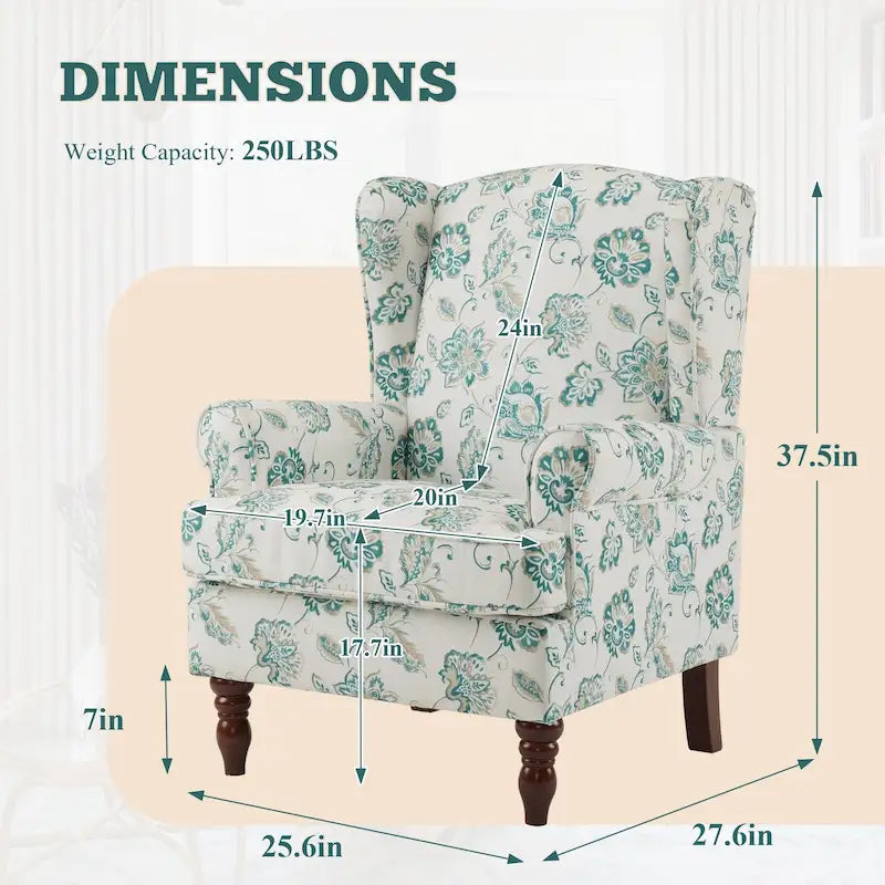 Fauteuil d'appoint moderne Erommy avec dossier haut, canapé une place en tissu rembourré avec détails de boutons et pieds en bois