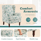 Fauteuil d'appoint moderne Erommy avec dossier haut, canapé une place en tissu rembourré avec détails de boutons et pieds en bois
