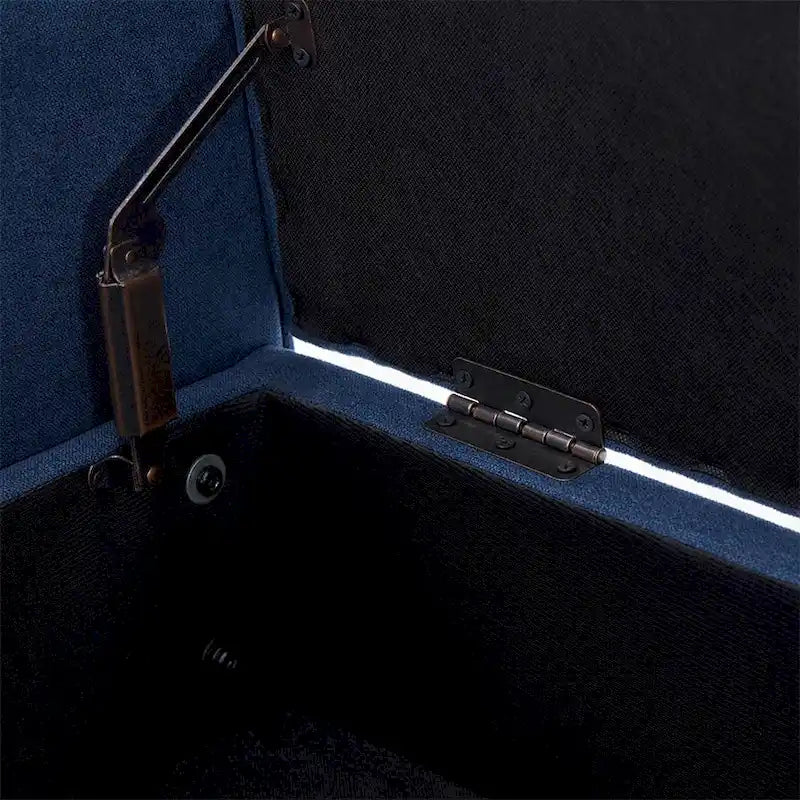 Banc de rangement rembourré avec accoudoirs, banc d'entrée avec couvercle capitonné rabattable, 128 cm (50,4 pouces).