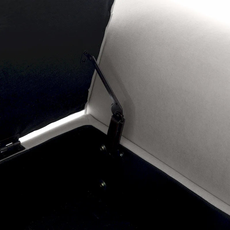 Banc de rangement rembourré avec accoudoirs, banc d'entrée avec couvercle capitonné rabattable, 128 cm (50,4 pouces).