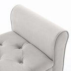 Banc de rangement rembourré avec accoudoirs, banc d'entrée avec couvercle capitonné rabattable, 128 cm (50,4 pouces).