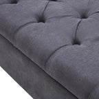 Banc de rangement rembourré avec accoudoirs, banc d'entrée avec couvercle capitonné rabattable, 128 cm (50,4 pouces).
