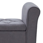 Banc de rangement rembourré avec accoudoirs, banc d'entrée avec couvercle capitonné rabattable, 128 cm (50,4 pouces).
