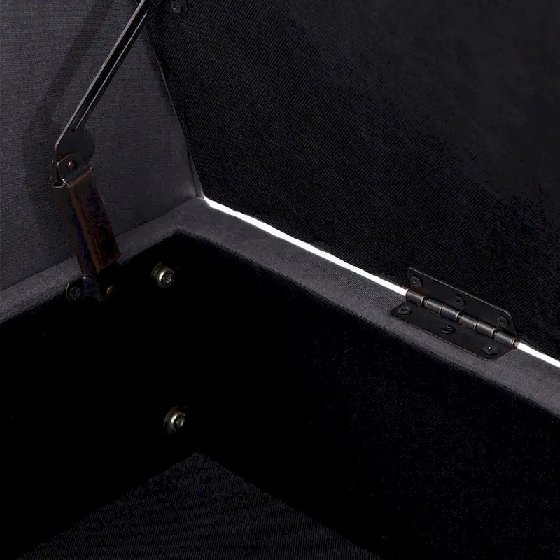 Banc de rangement rembourré avec accoudoirs, banc d'entrée avec couvercle capitonné rabattable, 128 cm (50,4 pouces).