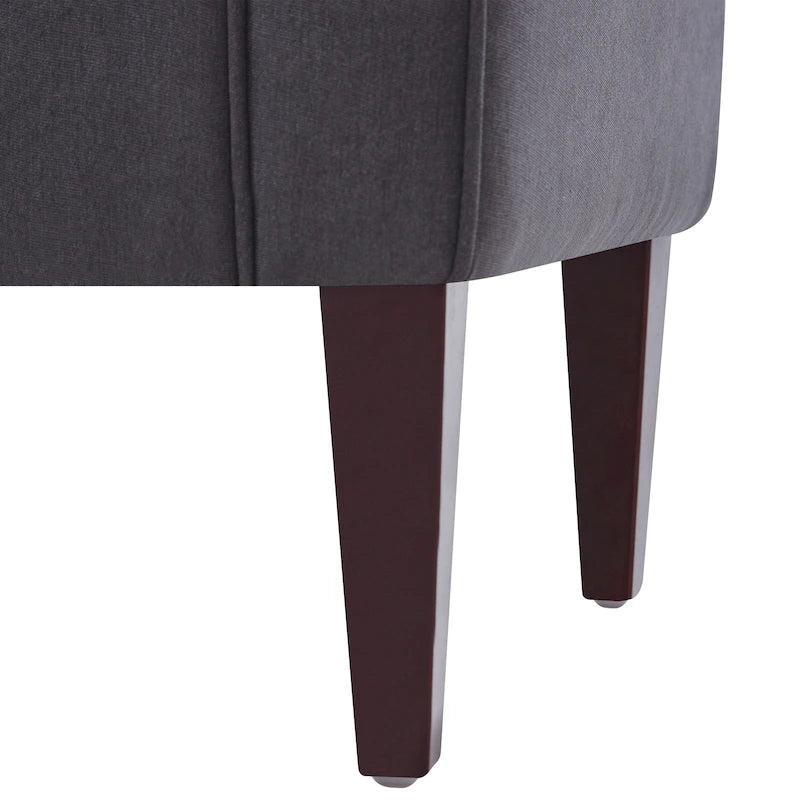 Banc de rangement rembourré avec accoudoirs, banc d'entrée avec couvercle capitonné rabattable, 128 cm (50,4 pouces).