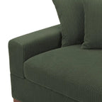 Canapé-lit d'intérieur moderne en velours côtelé avec coussins