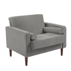 Ensemble de 2 fauteuils d'appoint surdimensionnés en tissu velours côtelé avec pieds en bois