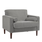 Ensemble de 2 fauteuils d'appoint surdimensionnés en tissu velours côtelé avec pieds en bois
